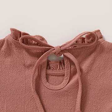 Toddler Kids Baby Girl Dress Lantern Long Sleeve Solid Color Casual Dresses Girls Fall Winter Outfit Clothes (12-18 Months, Deep Pink)