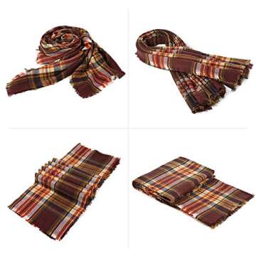 Zando Oversized Plaid Blanket Scarf - Stylish Warmth for Women