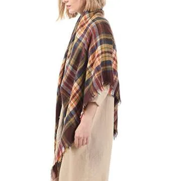 Buy Zando Plaid Blanket Thick Winter Scarf for Women