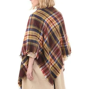 Buy Zando Plaid Blanket Thick Winter Scarf for Women