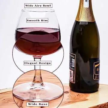 Giant Wine Glass Set of 2 - Oversized 750ml Glasses