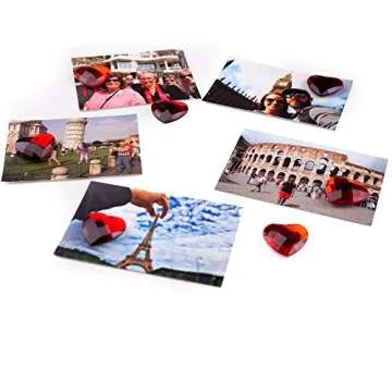 Red Heart Shape Fridge Magnets 7-Pack - Pretty Gift for Women Mom Daughter - V-Day Heart Decor