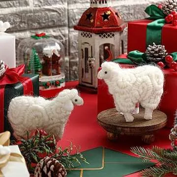 Jenaai Felt Sheep Christmas Ornaments – Adorable Farm Decor