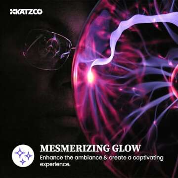 Katzco Plasma Ball Lamp - Touch & Sound Sensitive Globe