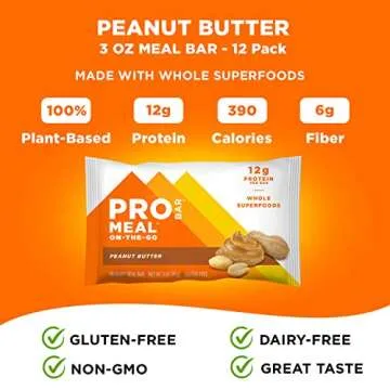 Healthy PROBAR Meal Bar, Peanut Butter, Gluten-Free, Non-GMO