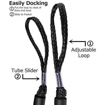 Premium Bungee Boat Dock Line - 4 Pack for All Boats