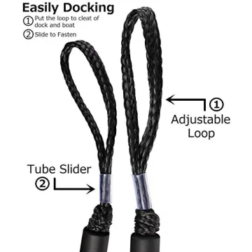 Premium Bungee Boat Dock Line - 4 Pack for All Boats