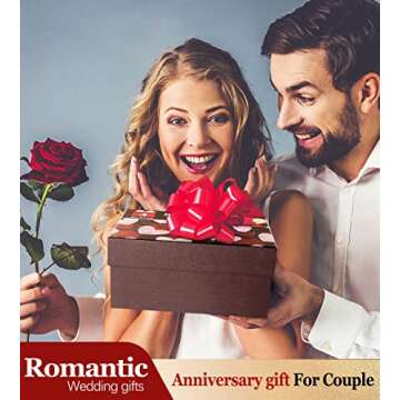 FONDBLOU Anniversary Gifts for couples - Mr Mrs Wine Glasses Set, Funny Engagement Gifts for Couples,Newlywed,Bride and Groom,Bridal Shower Gifts, Unique Christmas Valentines Wedding Gifts for Him Her