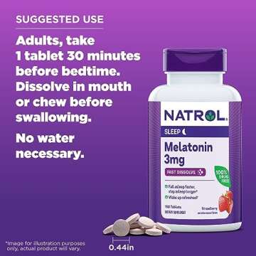 Natrol Melatonin 3 mg Fast Dissolve, 150 Strawberry Tablets