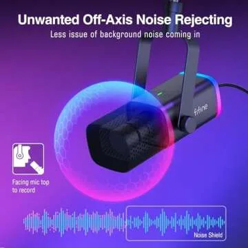 FIFINE XLR/USB Gaming Microphone Set and Gaming Audio Mixer,Dynamic PC Mic for Streaming Podcasting,RGB Recording Mixer with XLR Microphone Interface,Computer RGB Mic Kit with Boom Arm Stand(AM8T+SC3)