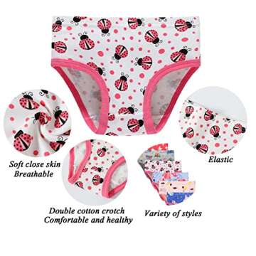 Boboking Baby Soft Cotton Panties Little Girls' Briefs Toddler Underwear (Pack of 6) 6/7years Mixed ...