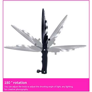 Dimmable 8-inch LED Ring Light with Stand and Mirror