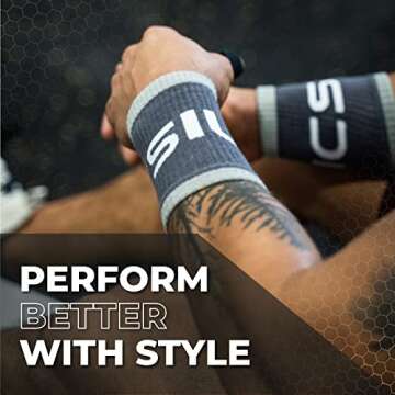 PICSIL Cotton Wrist Sweatbands, Absorbent and Stretchable Wrist Bands for Working Out, Wrist Sweat Bands for Fitness and Tennis, Anti Chafing Wristbands for Men and Women, 1 Pair (Tan)