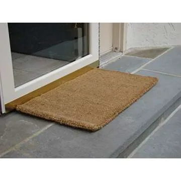 Kempf Natural Coco Coir Door Mat, 18” x 30” x 1” - Thick, Woven Back, Heavy Duty Durable, for Entryway Front Door Patio Porch, Indoor Outdoor, Blank Welcome Floor Mat