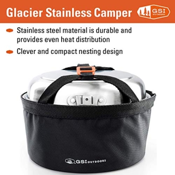 GSI Outdoors Glacier Stainless Camper Set for Camping