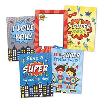 25 Superhero School Lunch Box Notes For Kids, Inspirational Motivational Cards For Boys Girls From Mom, Encouraging Notes for Student Children Teens, Thinking of You Positive Affirmations Lol Fun Love