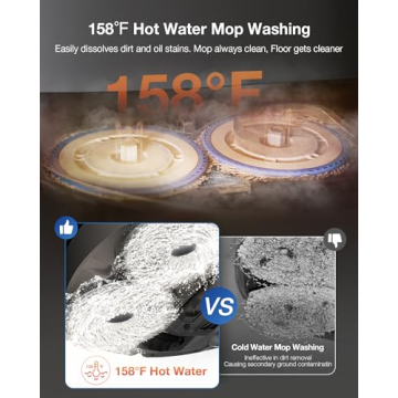 ECOVACS DEEBOT T30S Combo Robot Vacuum and Mop, All-in-One Cleaning Hub, 11000Pa, ZeroTangle Technology, TruEdge Adaptive Edge Mopping, Dual Self-Emptying, Hot Water Mop Washing, Auto-Mop Lifting