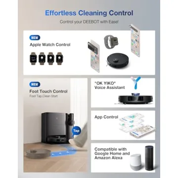 ECOVACS DEEBOT T30S Combo Robot Vacuum and Mop, All-in-One Cleaning Hub, 11000Pa, ZeroTangle Technology, TruEdge Adaptive Edge Mopping, Dual Self-Emptying, Hot Water Mop Washing, Auto-Mop Lifting