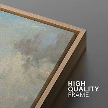 MUDECOR Framed Canvas Print Pastel Blue Clouds 24x36