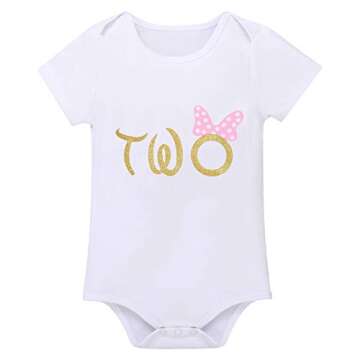 Toddler Baby Girl Second 2nd Birthday Cake Smash Outfit Infant Girl 1st Birthday Romper Tutu Skirt 3...