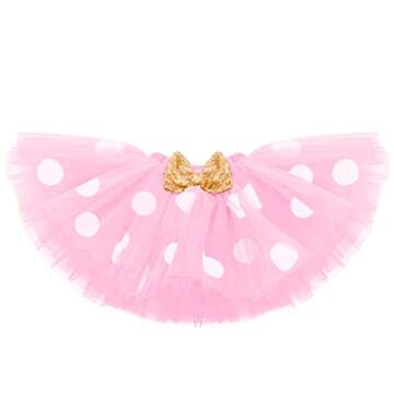Toddler Baby Girl Second 2nd Birthday Cake Smash Outfit Infant Girl 1st Birthday Romper Tutu Skirt 3D Ear Mouse Headband Clothes Set Playwear Bodysuit Halloween Fancy Dress Up Mouse Costume Pink - Two