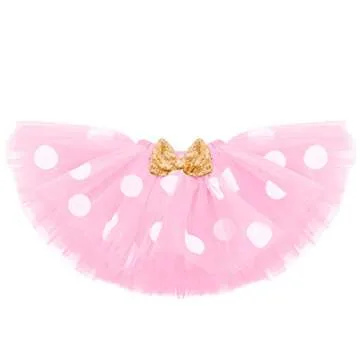 Toddler Baby Girl Second 2nd Birthday Cake Smash Outfit Infant Girl 1st Birthday Romper Tutu Skirt 3D Ear Mouse Headband Clothes Set Playwear Bodysuit Halloween Fancy Dress Up Mouse Costume Pink - Two