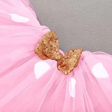 Toddler Baby Girl Second 2nd Birthday Cake Smash Outfit Infant Girl 1st Birthday Romper Tutu Skirt 3D Ear Mouse Headband Clothes Set Playwear Bodysuit Halloween Fancy Dress Up Mouse Costume Pink - Two