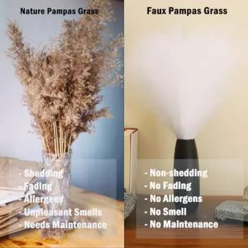 Navy Blue Faux Pampas Grass Decor for Boho Style