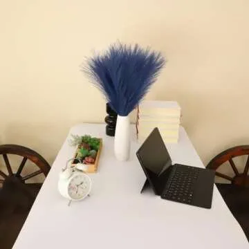 Navy Blue Faux Pampas Grass Decor for Boho Style