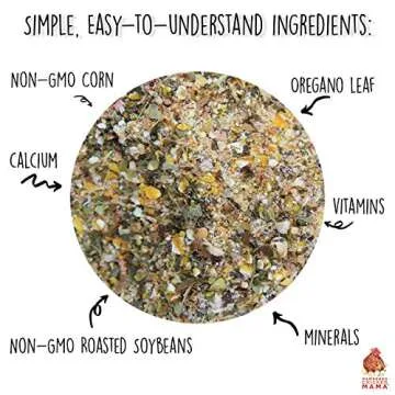 Pampered Chicken Mama Backyard Chicken Supplement Treat: Fluffiest Feathers Ever Backyard Chicken Feed and Supplies for Healthy Hens (2 pounds)