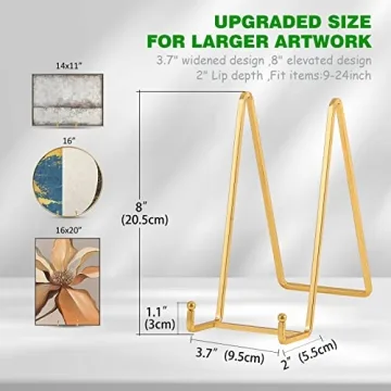 Gold Metal Plate Stands 2 Pack Elegant Display Easels