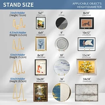 Gold Metal Plate Stands 2 Pack Elegant Display Easels