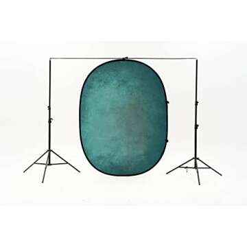 Kate Collapsible Backdrop Pop Up - Portable Red Cyan Photography Background