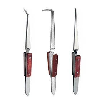 Bundle: Cross Lock Fiber Grip Soldering Tweezers Set - 6.5" & 6" Variants for Precision Crafting