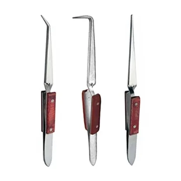 Bundle: Cross Lock Fiber Grip Soldering Tweezers Set - 6.5" & 6" Variants for Precision Crafting