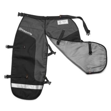 Husqvarna 587160702 Functional Apron Chainsaw Chaps 38-Inch, Chainsaw Safety Equipment with 5 Layers, Adjustable Belt and Gear Pocket, Black