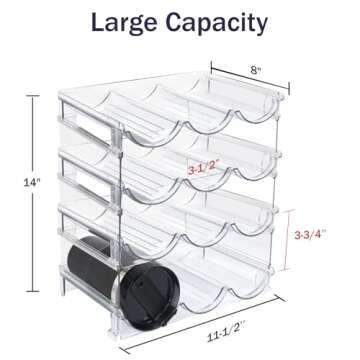 Sisfung Water Bottle Organizer for Cabinet, Water Bottle Holder for Kitchen Storage (4 Tier).