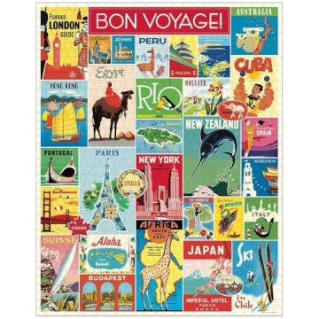 Cavallini Vintage Travel 1000 Piece Jigsaw Puzzle