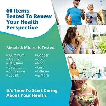 5Strands Metals & Minerals Deficiency Test, 60 Items Test, Metal & Mineral Imbalances, Hair Analysis, Results in 7 Days, Detox Holistic Health Testing - Arsenic, Lead, Tin, Mercury, Copper