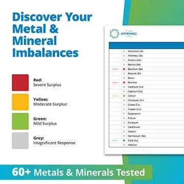 5Strands Metals & Minerals Deficiency Test, 60 Items Test, Metal & Mineral Imbalances, Hair Analysis, Results in 7 Days, Detox Holistic Health Testing - Arsenic, Lead, Tin, Mercury, Copper