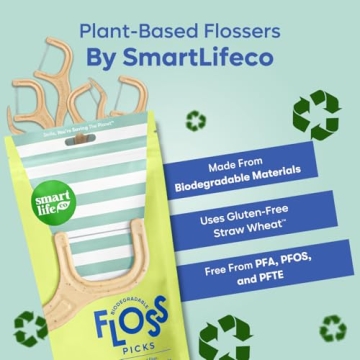 Eco-Friendly Biodegradable Dental Floss Picks by SmartLifeco