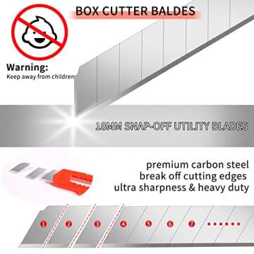 DIYSELF 3 Pack Retractable Box Cutter - Utility Knives - Razor Knife - Box Opener