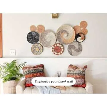 ChumDecor Boho Wall Basket Decor, Wall Hanging Decor, Decorative Baskets for Home Decor, Boho Basket Wall Decor Set, Hanging Basket Wall, Woven Basket Set