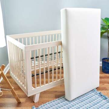 Naturepedic Organic Crib Mattress - 2-Stage 252 Coil Infant & Toddler Mattress with Protector Pad - ...