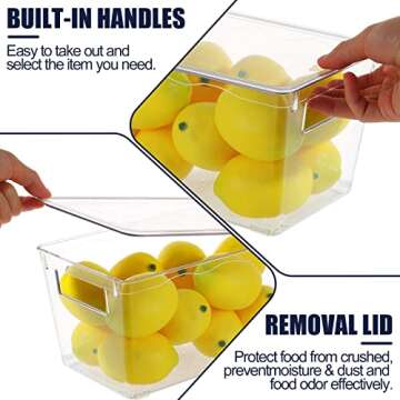 ESARORA Stackable Plastic Storage Bins - 12 Pack Clear Organizers