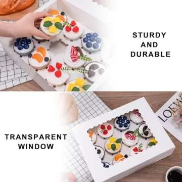 Hoewina 6PCS Cupcake Boxes for Stylish Transport