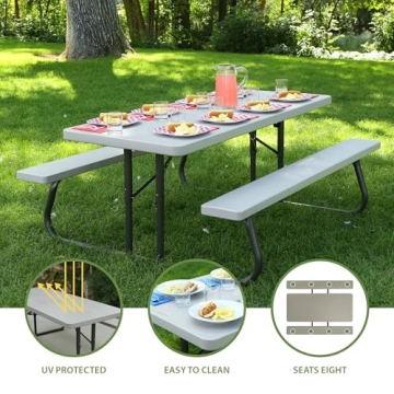 Lifetime 6-Foot Folding Picnic Table – Perfect for Events