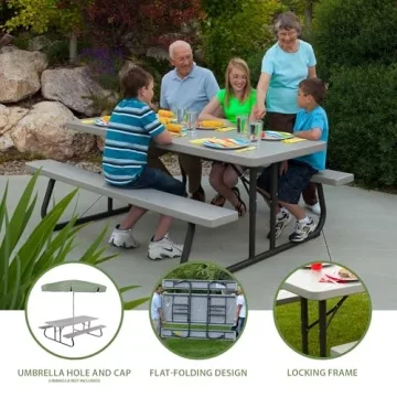 Lifetime 6-Foot Folding Picnic Table – Perfect for Events