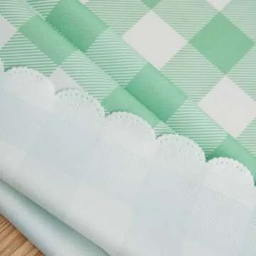 MANGATA CASA Green Gingham Tablecloth for Rectangle Tables- Checkered Table Cloth Waterproof Kitchen & Table Linens-Polyester Buffalo Plaid Wrinkle Free Table Cover(Light Green 60X84in)