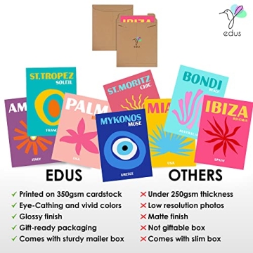 EDUS Preppy Room Decor Set of 9 Aesthetic Art Prints